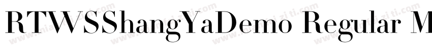 RTWSShangYaDemo Regular MicrosoftYa字体转换